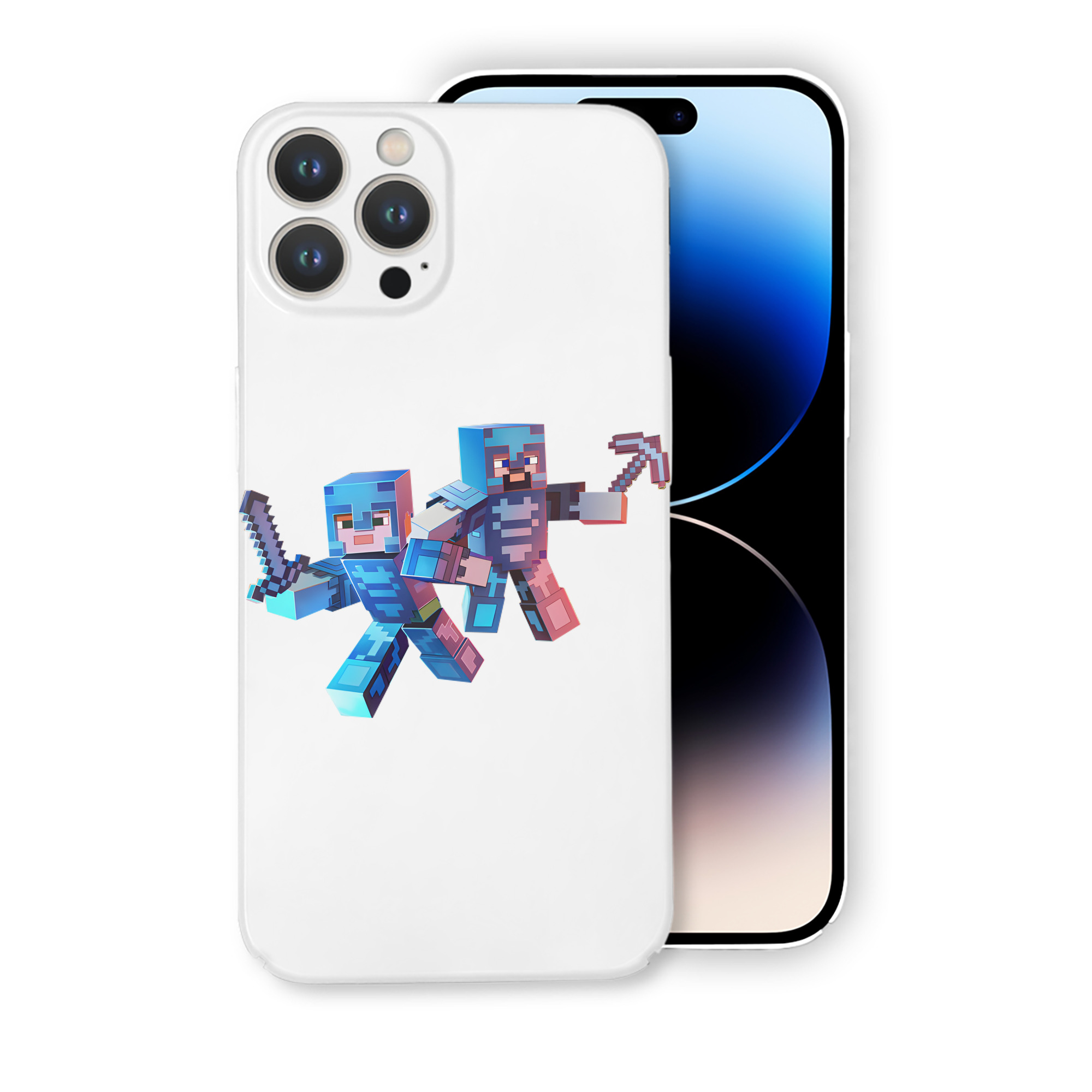 （画像用） マインクラフト ブロックの世界 Minecraft MC Block world 【iPhone 14シリーズ対応】ハードケース